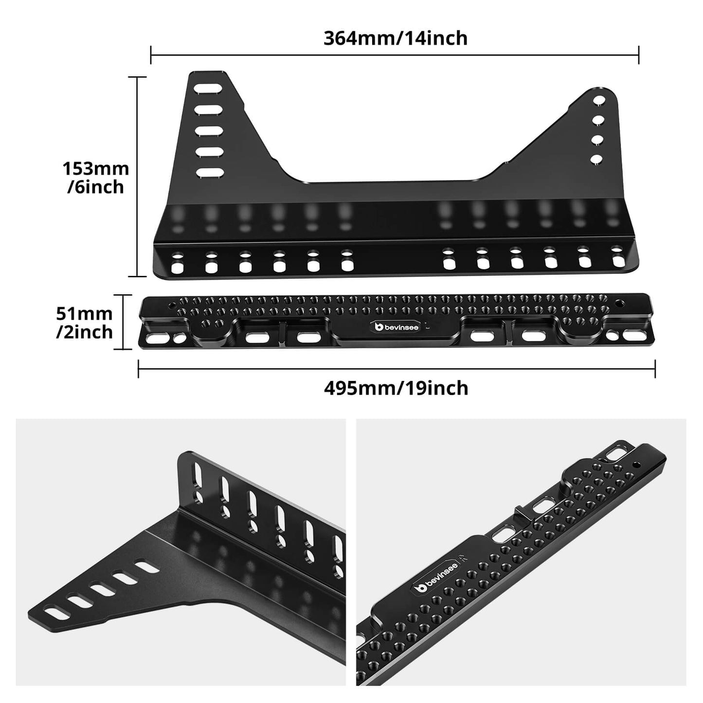 Aluminum Adjustable Seat Floor Mount Adapters For BMW E90 E92 E91 E82