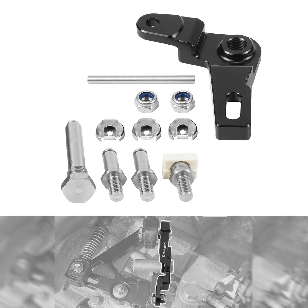 Verstelbare korte schakelarm 6 versnellingen, schakelhefboom en afstandsset voor gaspedaal voor MQ350 VW Golf GTI MK7 MK7.5 MK8 2.0T 02Q