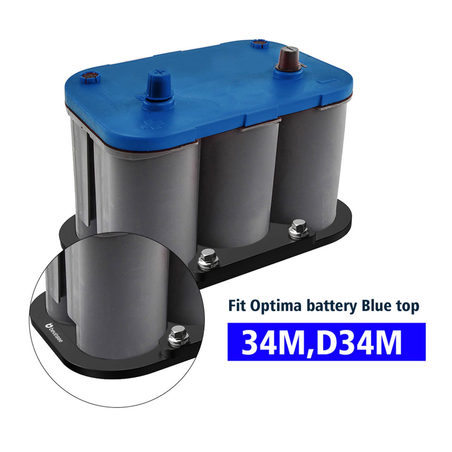 Battery Tray Hold Down Mount For Optima Red Yellow Blue Top 34 34/78 D34 D34/78 34M D34M