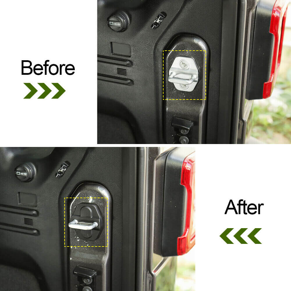 6PCS Door Lock Cover Buckle Decor Trim For Jeep Wrangler JL JT Accessories