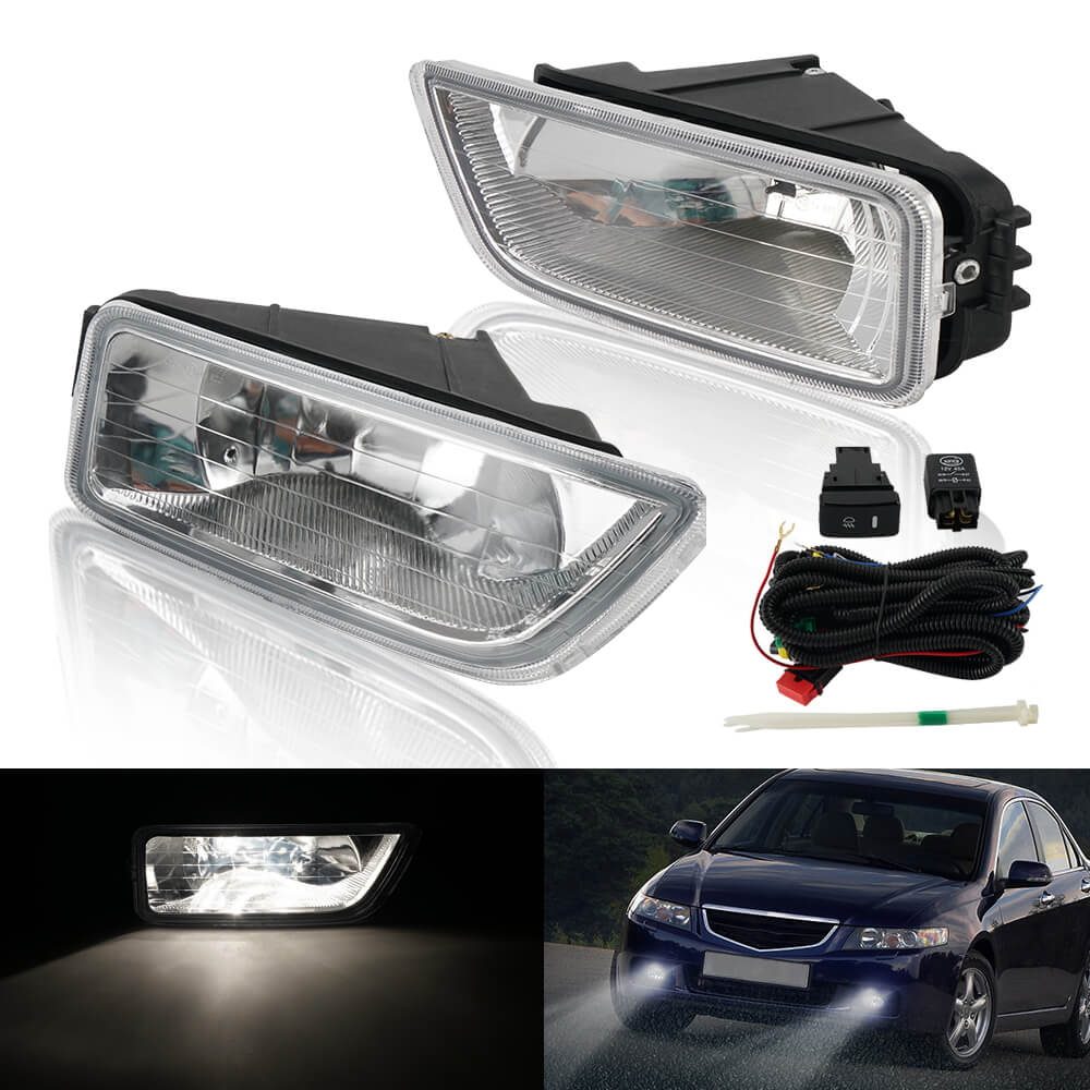 2x Front Bumper Fog Driving Light Bulbs W/ Wiring Kit For Honda Accord 2003-2007