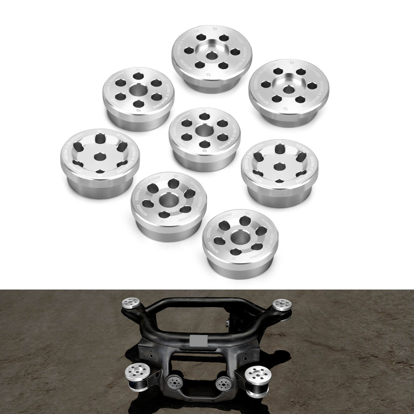 Solid Aluminum Rear Subframe Bushing Kit For BMW E46 1999-2006