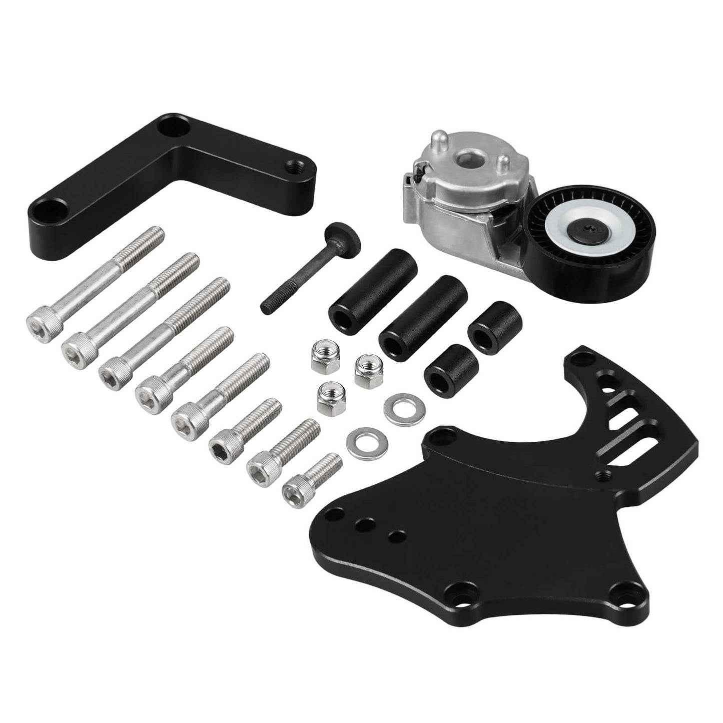 LS Sanden 508 A/C Compressor Bracket W/Tensioner Kit For Truck Spacing