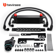 BEVINSEE 10 Rows Oil Cooler Kit for VW for Golf 7 GTI/R 2013-2020