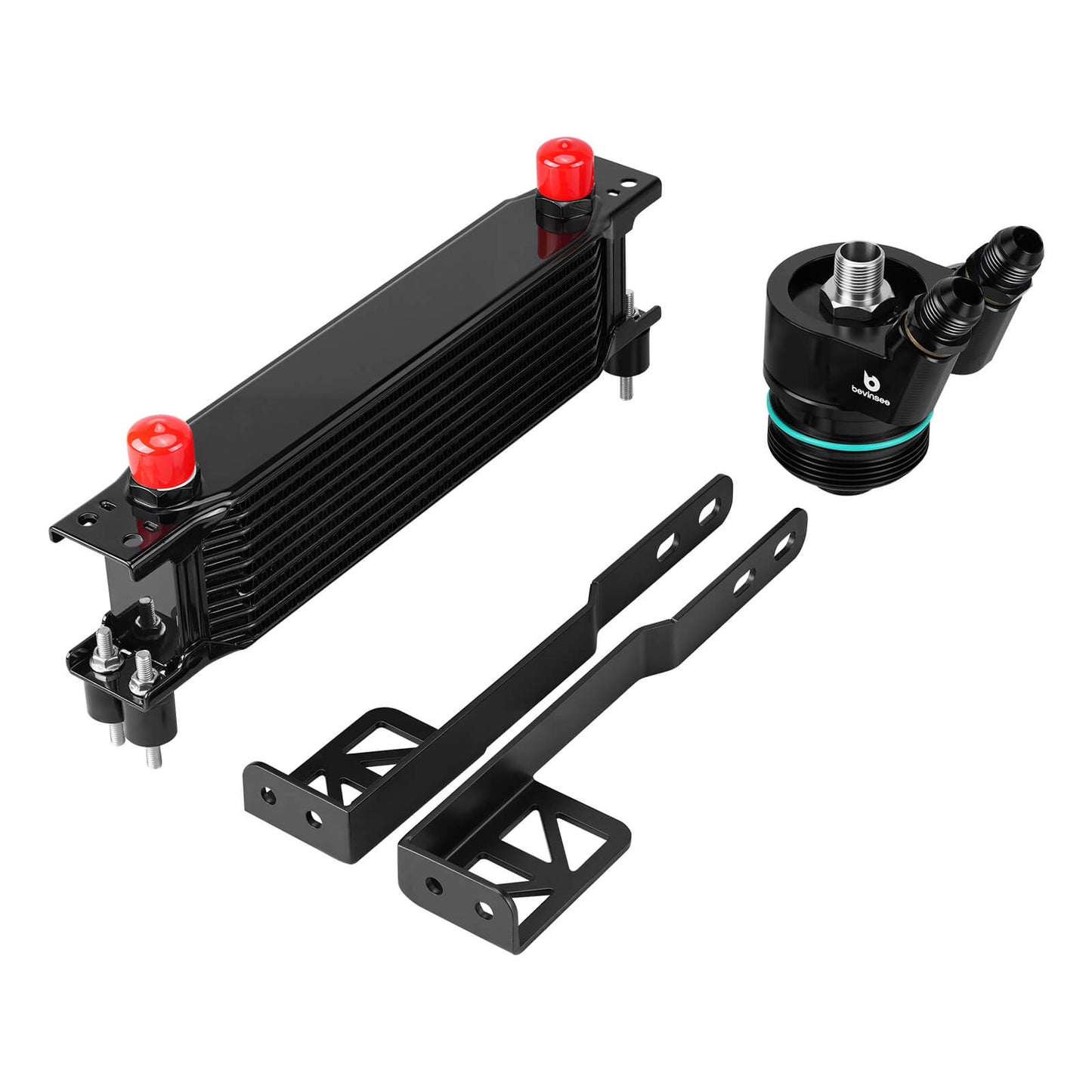 BEVINSEE 10 Rows Oil Cooler Kit for VW for Golf 7 GTI/R 2013-2020