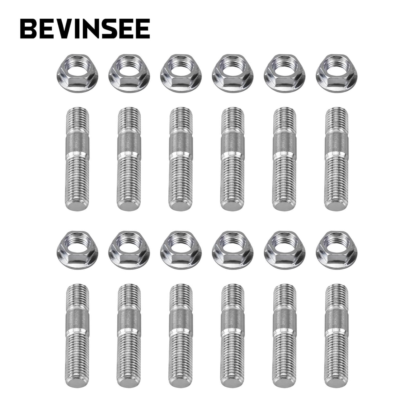 12PCS Stud Serrated Nut M10x1.25 Manifold Flange For Toyota For Nissan For Honda