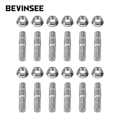12PCS Stud Serrated Nut M10x1.25 Manifold Flange For Toyota For Nissan For Honda