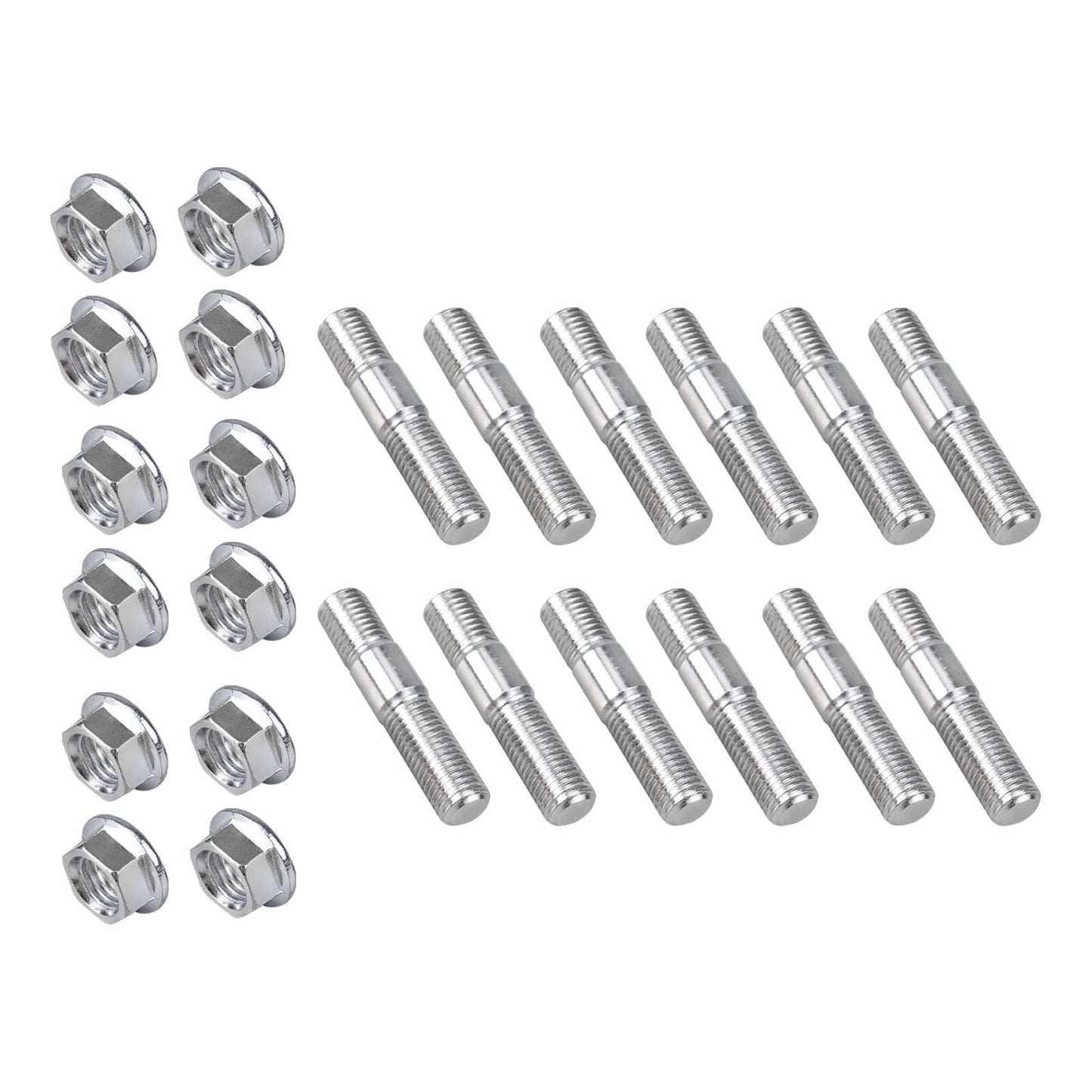 12PCS Stud Serrated Nut M10x1.25 Manifold Flange For Toyota For Nissan For Honda