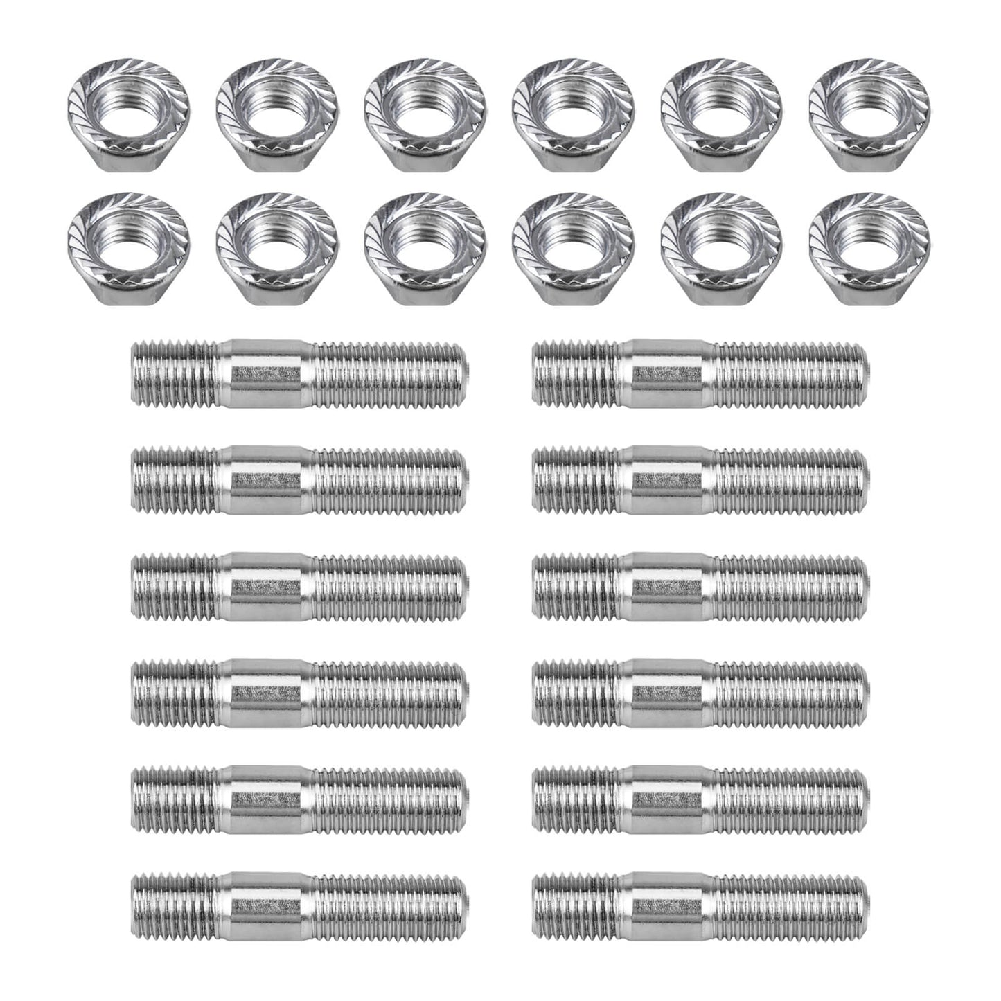 12PCS Stud Serrated Nut M10x1.25 Manifold Flange For Toyota For Nissan For Honda