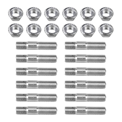 12PCS Stud Serrated Nut M10x1.25 Manifold Flange For Toyota For Nissan For Honda