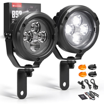 Faróis LED redondos de 3.5" para motociclos de aventura, touring e dual sport