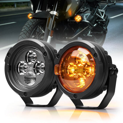 Faróis LED redondos de 3.5" para motociclos de aventura, touring e dual sport