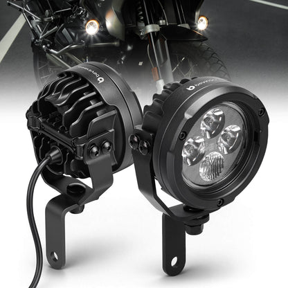 Faróis LED redondos de 3.5" para motociclos de aventura, touring e dual sport