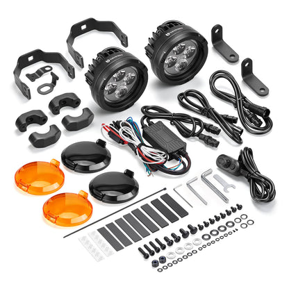 Faróis LED redondos de 3.5" para motociclos de aventura, touring e dual sport