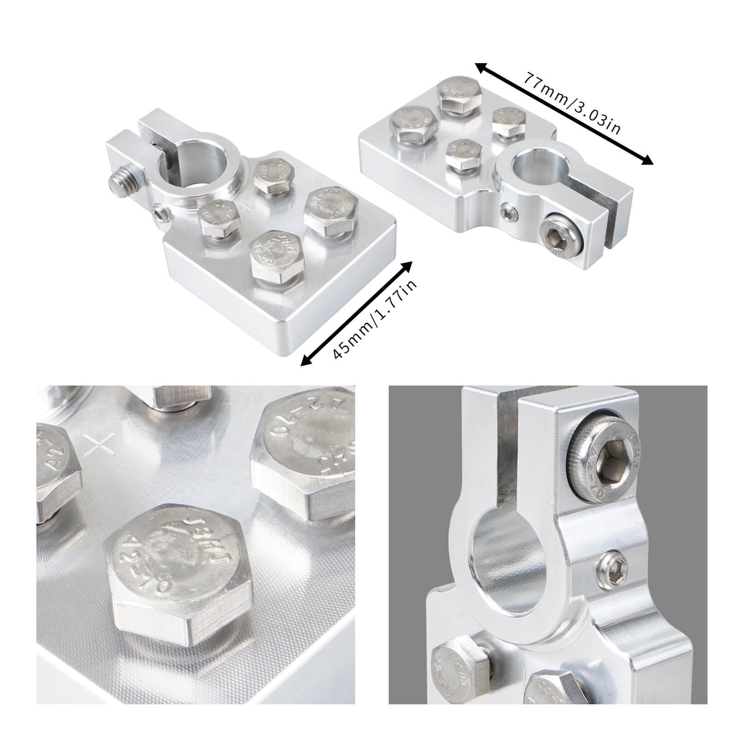 Car Audio 4 Spot Flat Multi Connection Battery Terminals For SAE Top Post