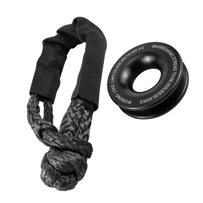 Heavy Duty 66000LB Soft Shackle Recovery Rope With Winch Ring for SUV