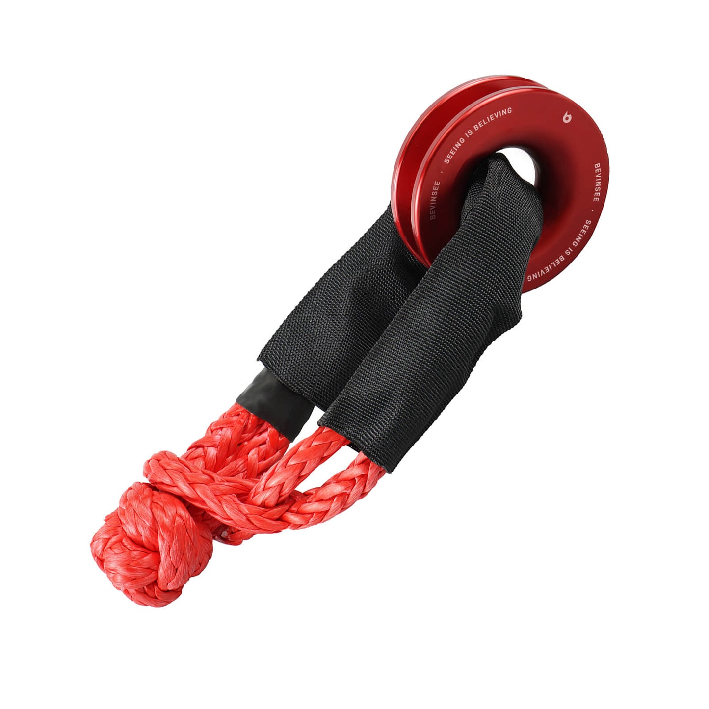 Heavy Duty 66000LB Soft Shackle Recovery Rope With Winch Ring for SUV