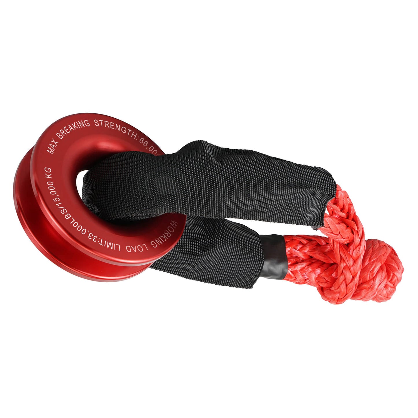 Heavy Duty 66000LB Soft Shackle Recovery Rope With Winch Ring for SUV