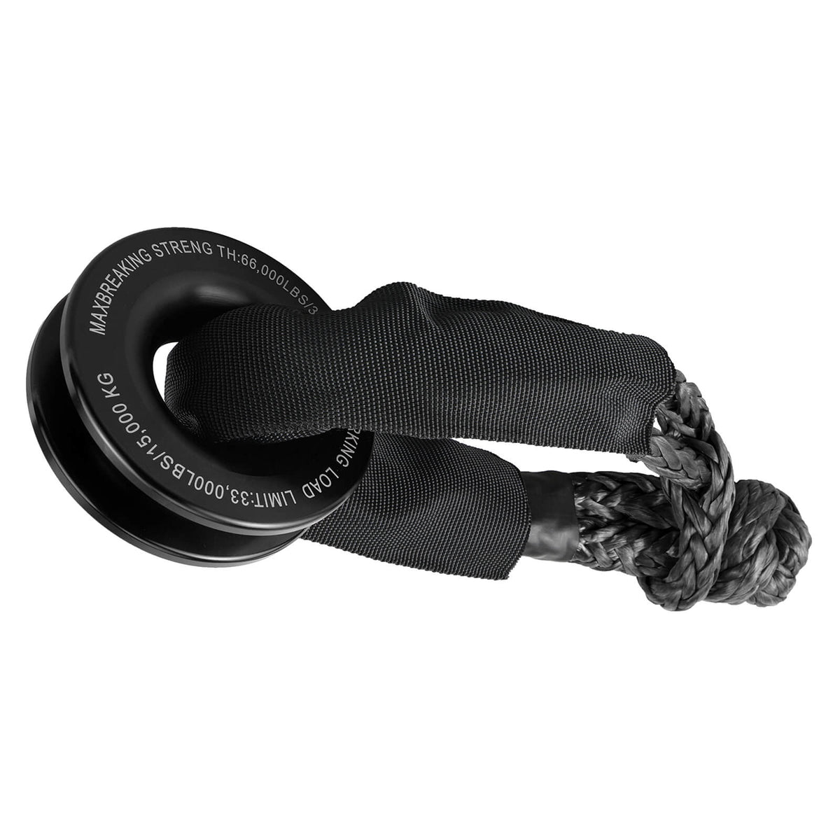 Heavy Duty 66000LB Soft Shackle Recovery Rope With Winch Ring for SUV