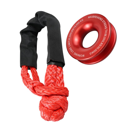 Heavy Duty 66000LB Soft Shackle Recovery Rope With Winch Ring for SUV