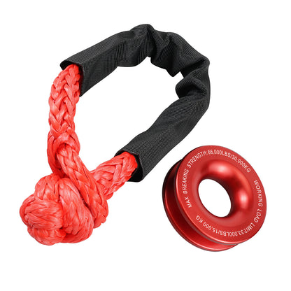 Heavy Duty 66000LB Soft Shackle Recovery Rope With Winch Ring for SUV
