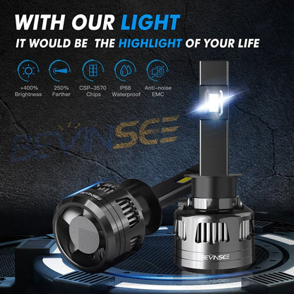 BEVINSEE V45 H1 LED Headlight Bulb 120W 22000 Lumens