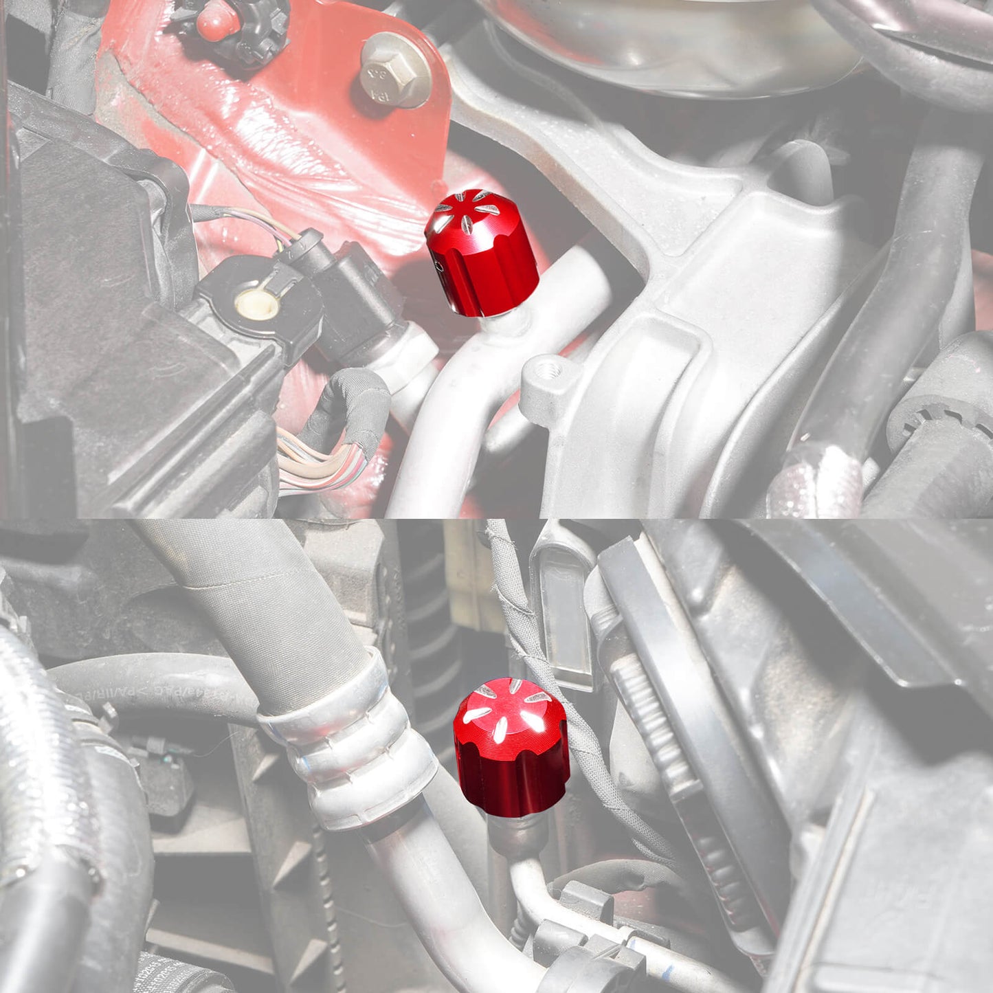 Aluminum A/C Service Valve Cap Cover For Golf MK7 For Audi A3 8V