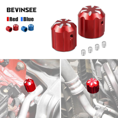 Aluminum A/C Service Valve Cap Cover For Golf MK7 For Audi A3 8V