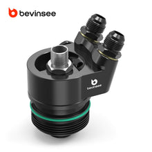 BEVINSEE Aluminum AN10 Integrated Thermostatic Oil Cooler Adapter For 1.8t/2.0t VW GEN3 EA888 GOLF MK7 Mk7.5