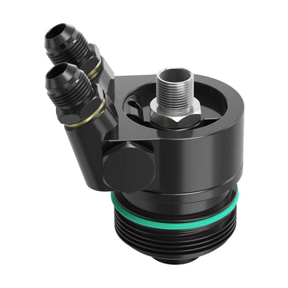BEVINSEE Aluminum AN10 Integrated Thermostatic Oil Cooler Adapter For 1.8t/2.0t VW GEN3 EA888 GOLF MK7 Mk7.5