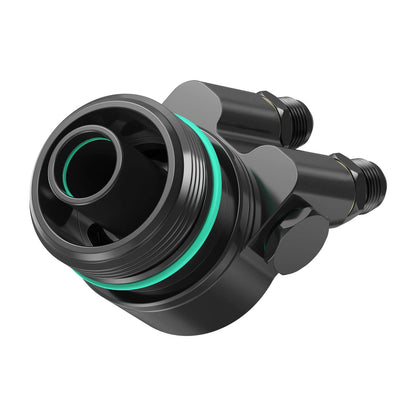 BEVINSEE Aluminum AN10 Integrated Thermostatic Oil Cooler Adapter For 1.8t/2.0t VW GEN3 EA888 GOLF MK7 Mk7.5