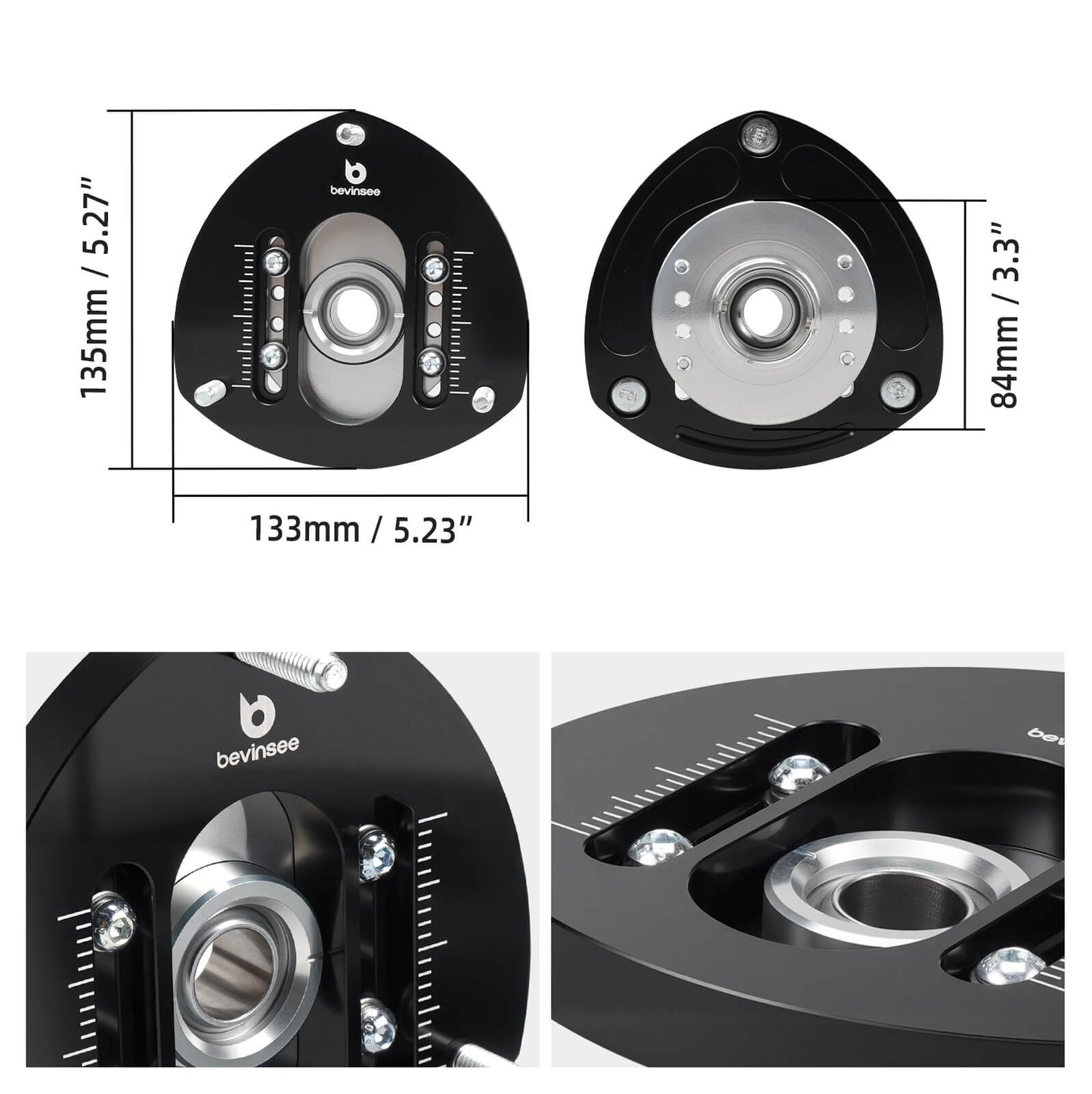 BEVINSEE Adjustable Front Camber Plates For VW Golf MK7