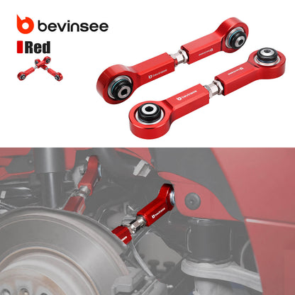 BEVINSEE Adjustable Rear Guide Rod Arms With Monoball For BMW E90 E92 E88 E82 E84