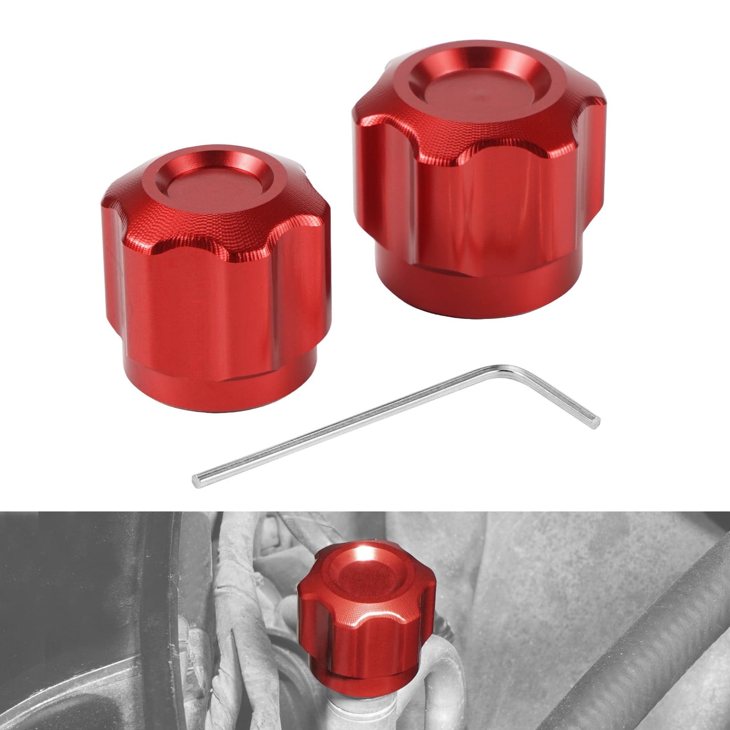 Aluminum Air Conditioning A/C Line Caps For BMW E36 E46 E60 E90 E92 Z4 E85