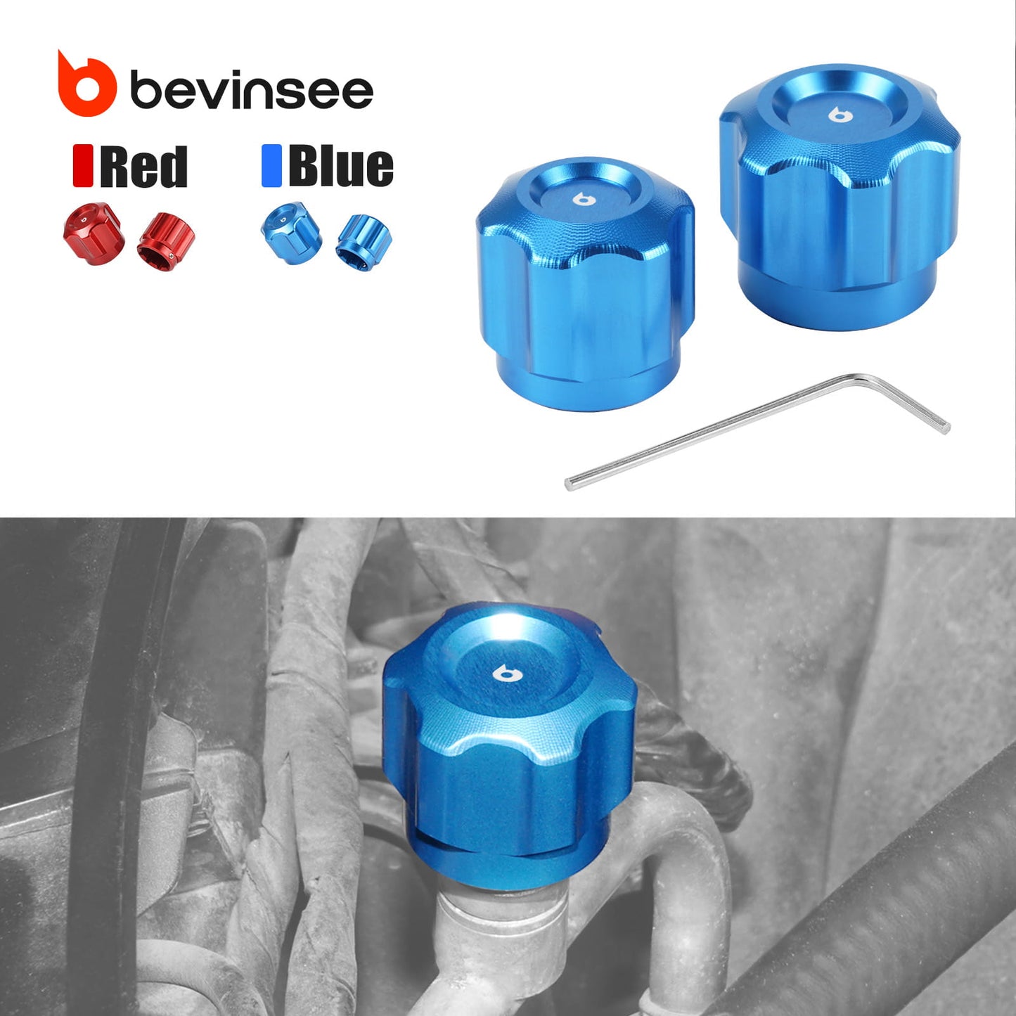 Aluminum Air Conditioning A/C Line Caps For BMW E36 E46 E60 E90 E92 Z4 E85