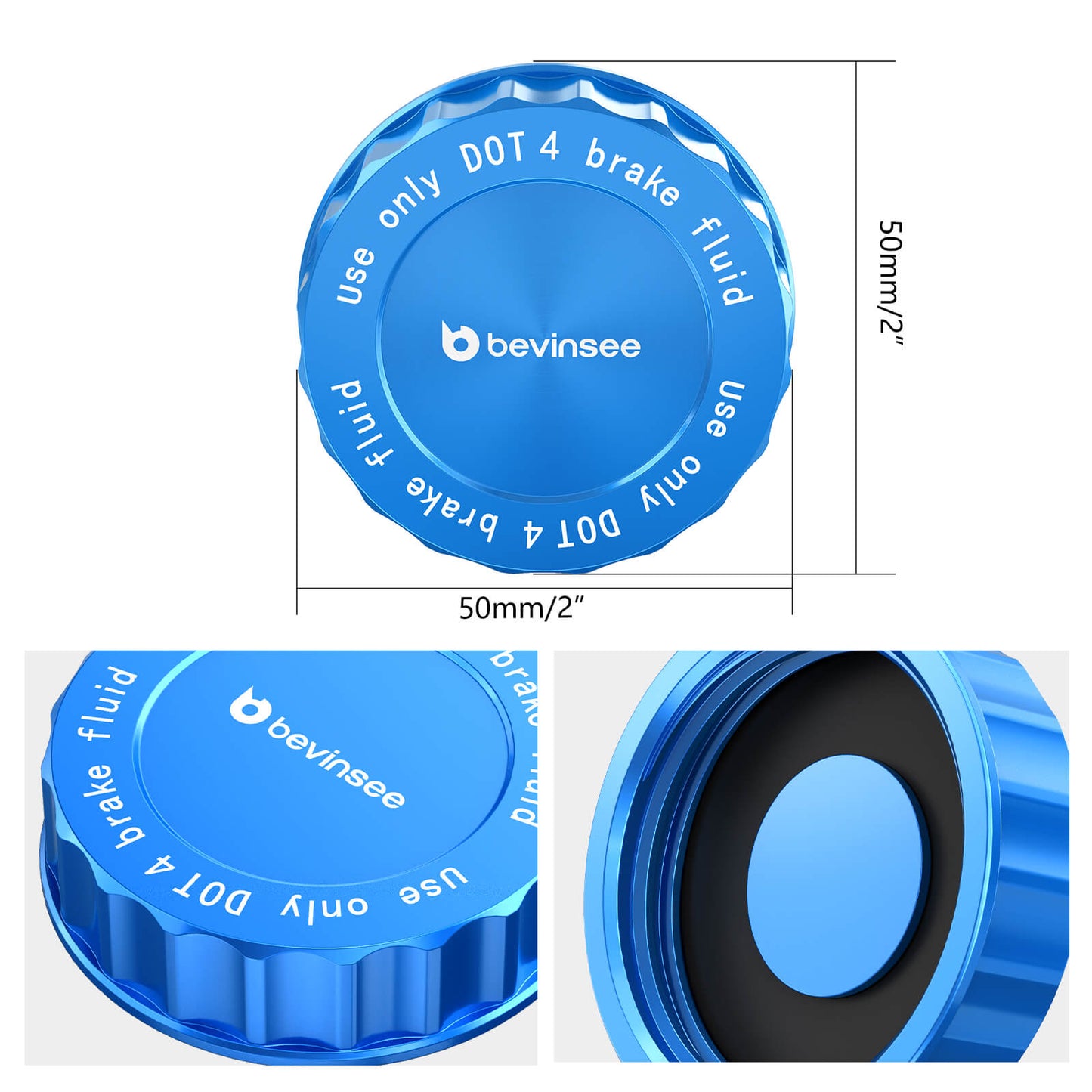 Aluminum Billet Brake Fluid Reservoir Cap For BMW 2-8 Series X3 X5 Z4