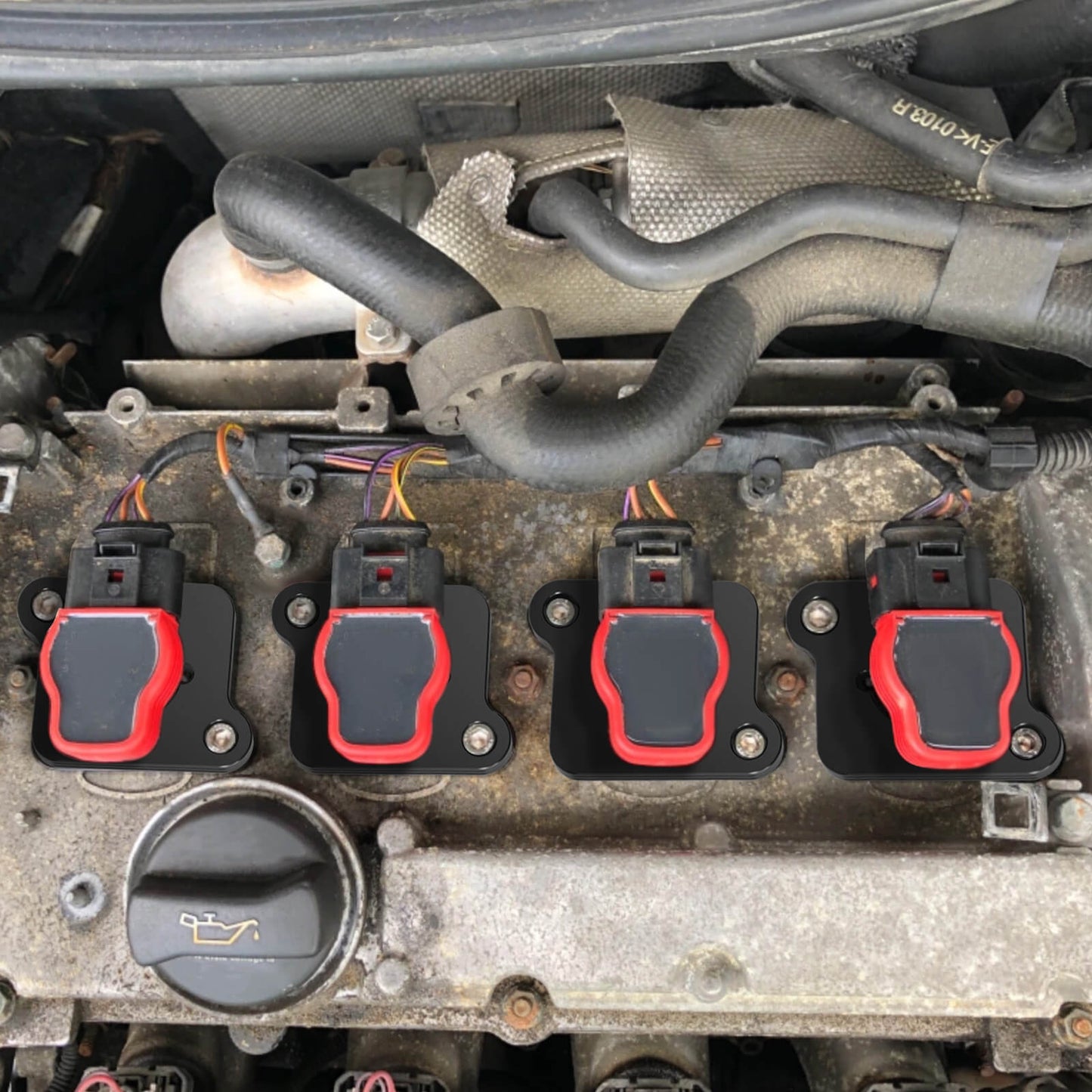 BEVINSEE Aluminum Coilpack Adapter Plates For Audi A4 A6 TT Golf MK4 1.8T to 2.0TFSI