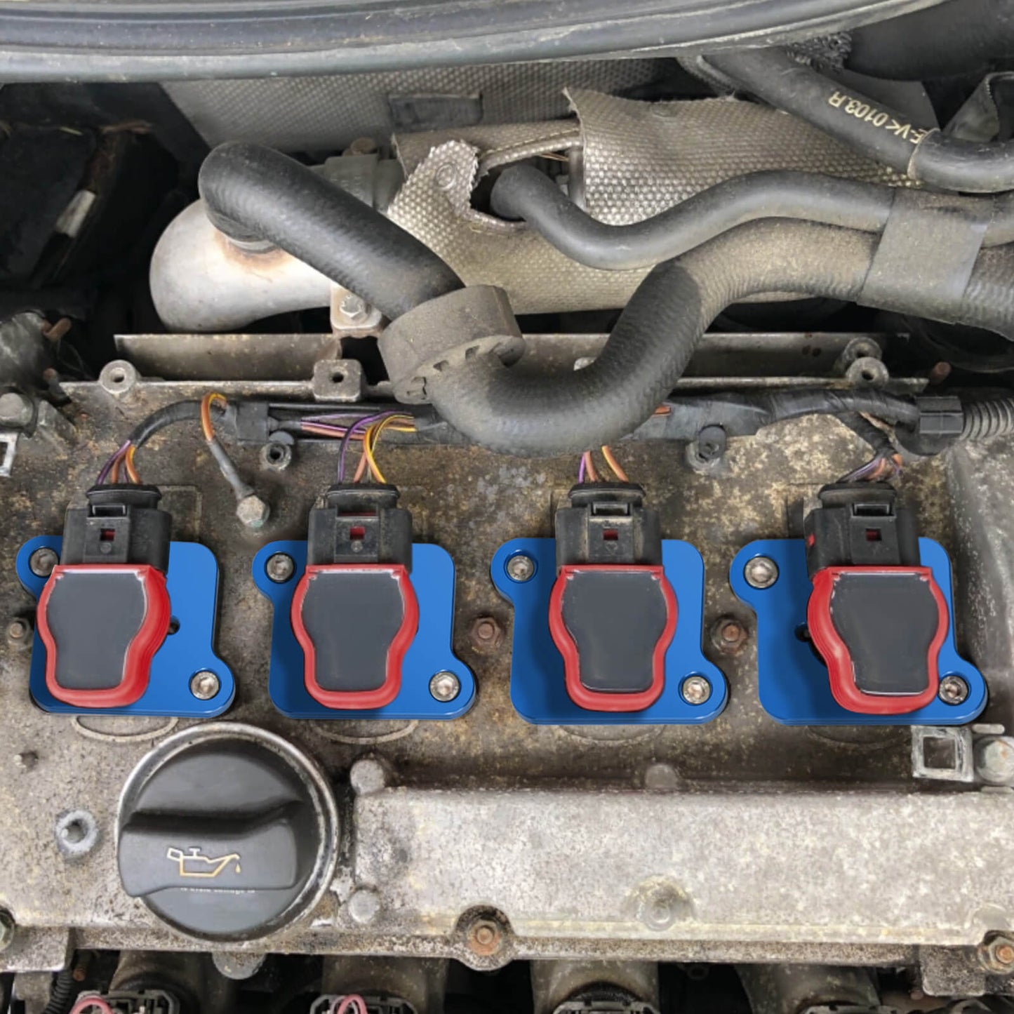 BEVINSEE Aluminum Coilpack Adapter Plates For Audi A4 A6 TT Golf MK4 1.8T to 2.0TFSI