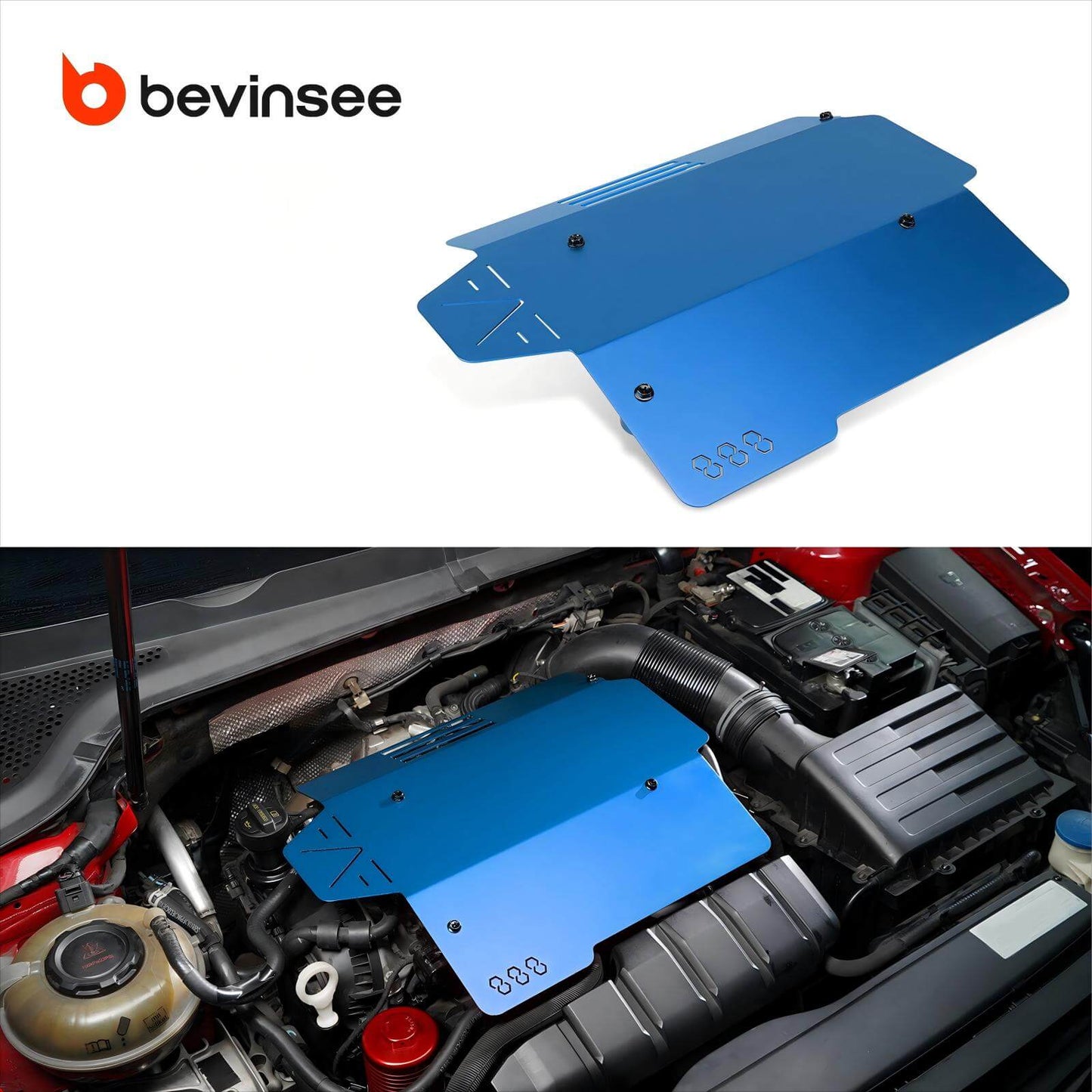 BEVINSEE Aluminum Engine Cover For VW Golf MK7/7.5 GTI Jetta GLI Atlas