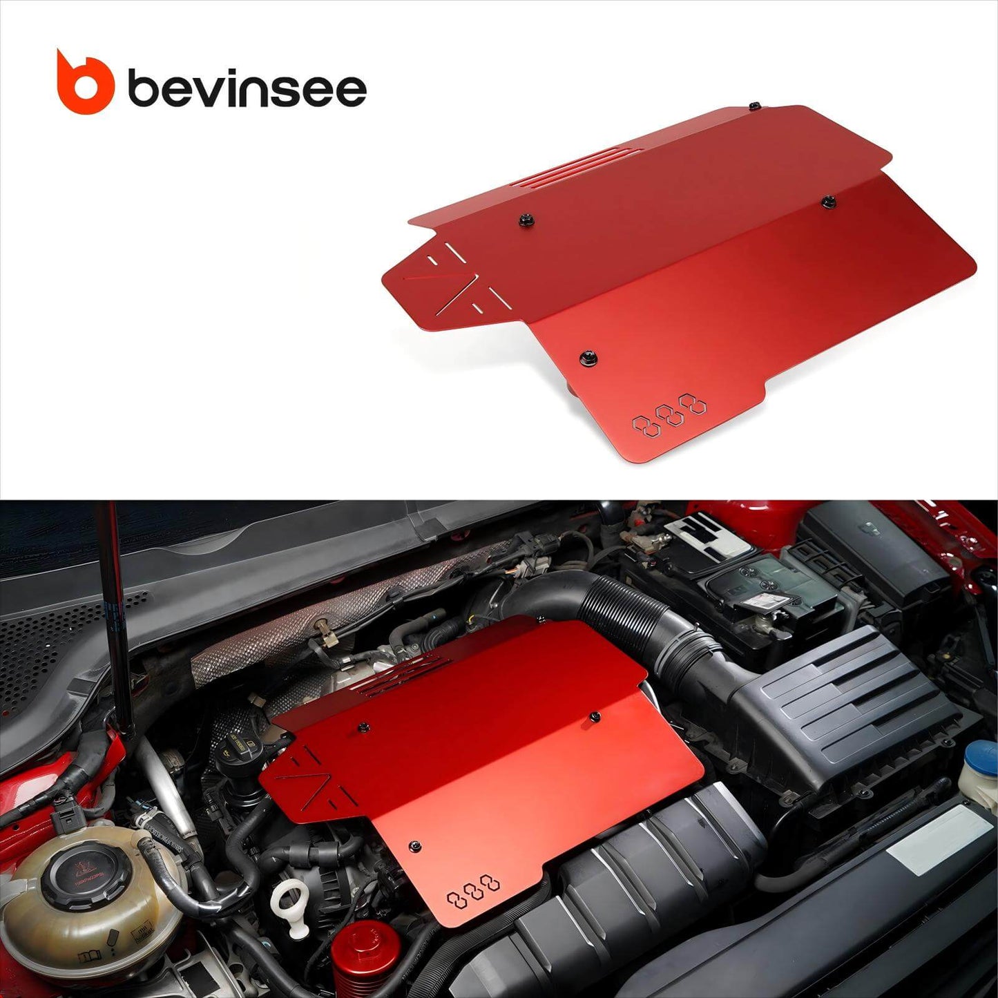 BEVINSEE Aluminum Engine Cover For VW Golf MK7/7.5 GTI Jetta GLI Atlas