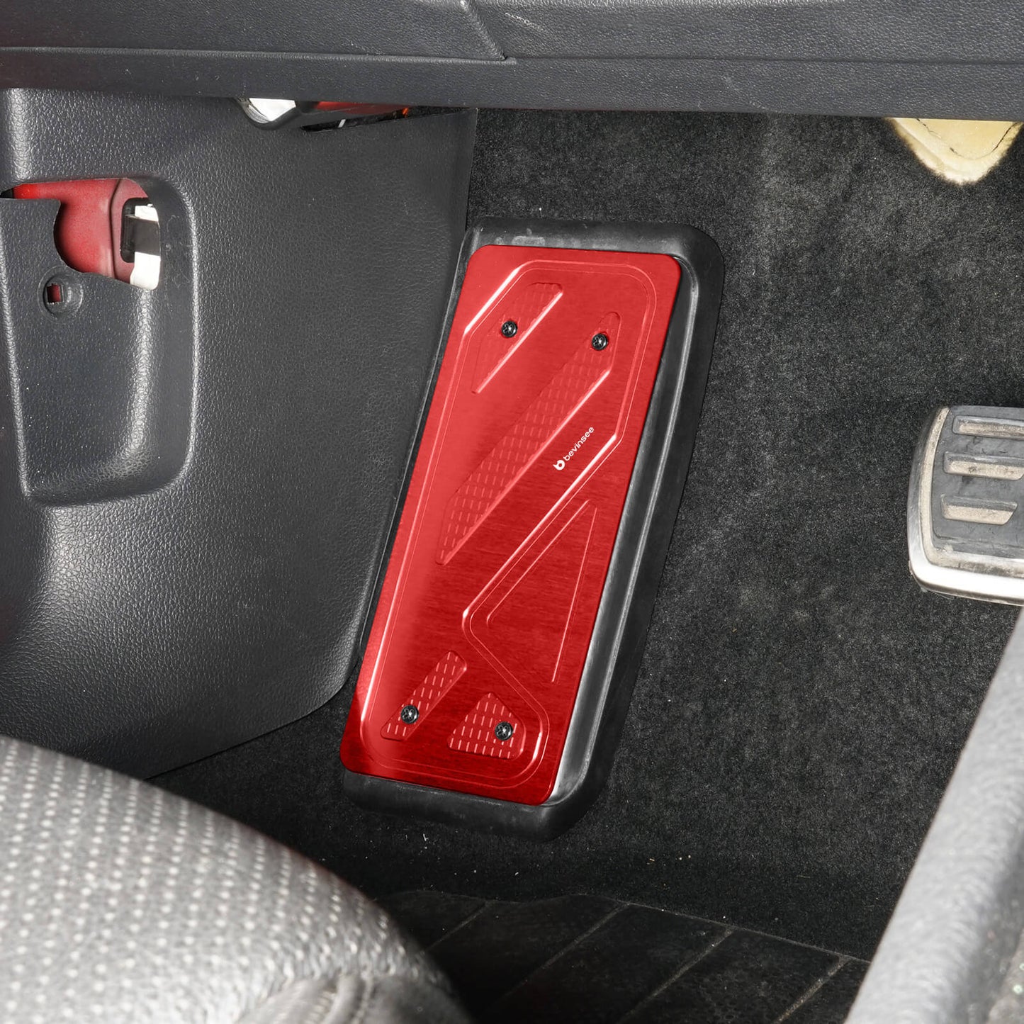BEVINSEE Aluminum Foot Rest Pedal Cover For VW For Golf MK7 MK8 For Audi A3 8V Left Hand Drive