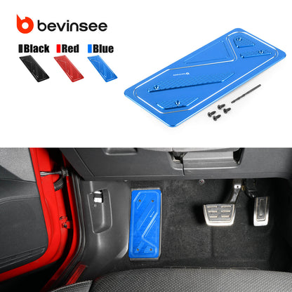 BEVINSEE Aluminum Foot Rest Pedal Cover For VW For Golf MK7 MK8 For Audi A3 8V Left Hand Drive
