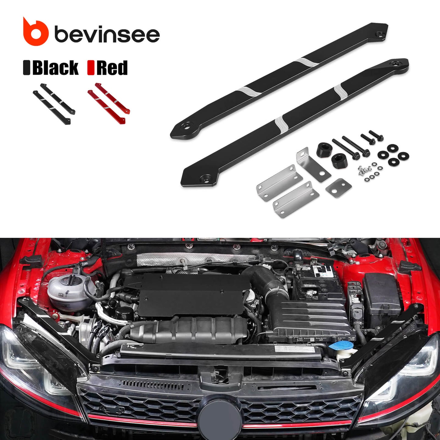 BEVINSEE Aluminum Front Light Bracket For VW MK7/7.5 GTD/GTI/R