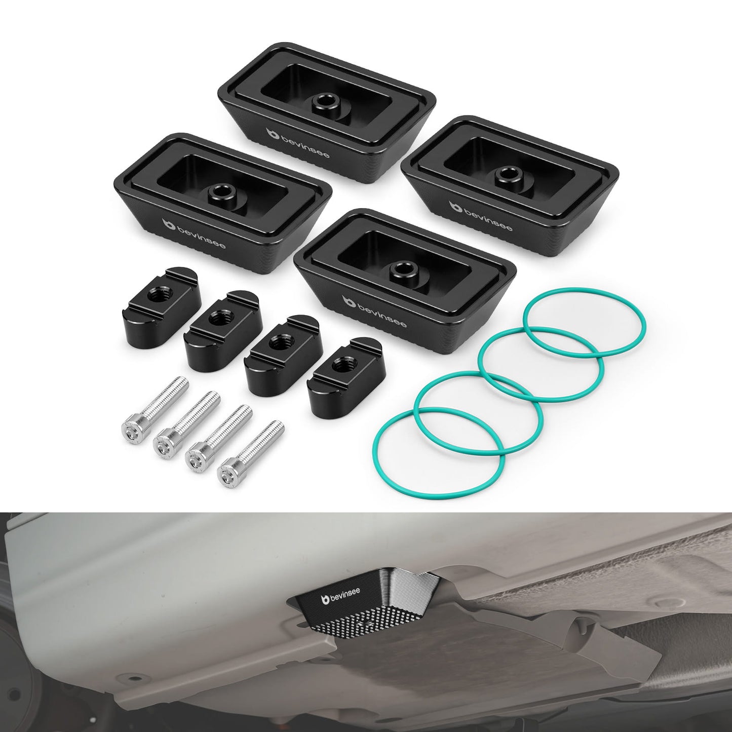 BEVINSEE Billet Aluminum Jack Pad Set For BMW G20 G22 G23 G80 G82