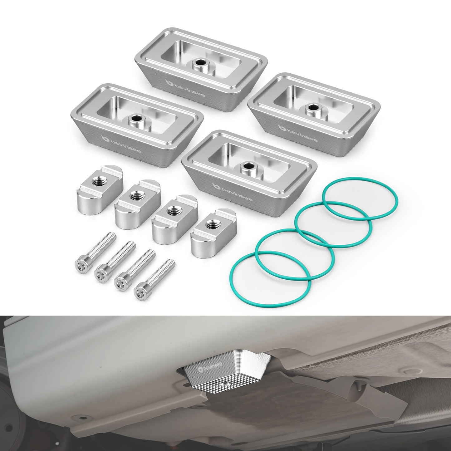 BEVINSEE Billet Aluminum Jack Pad Set For BMW G20 G22 G23 G80 G82