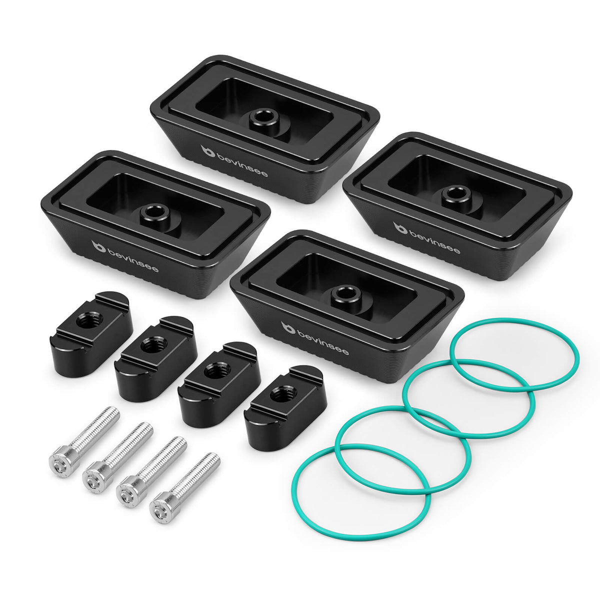 BEVINSEE Billet Aluminum Jack Pad Set For BMW E46 E60 E61 G20 G22 G23 G80 G82