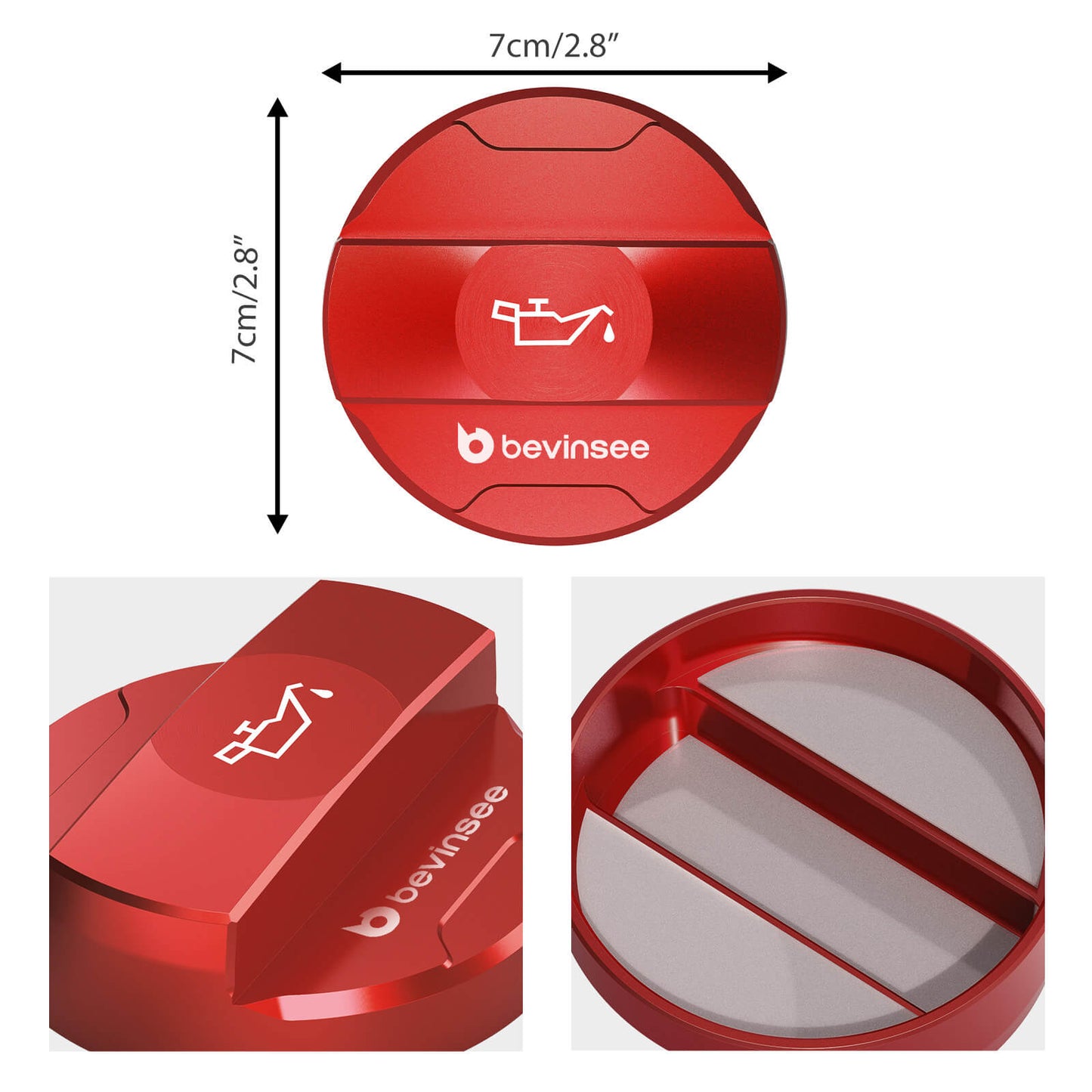 Aluminum Oil Filler Cap Cover For VW EA211 Engine 1.0 TSI, 1.2 TSI, 1.4 TSI, 1.4 GTE/hybrid