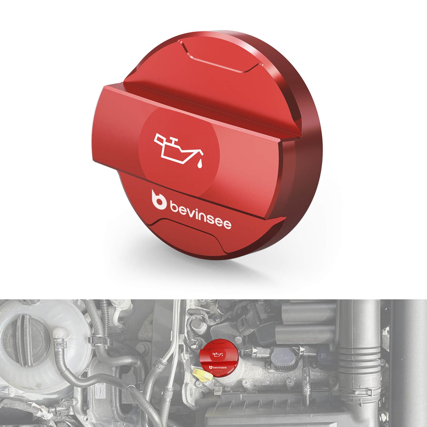 Aluminum Oil Filler Cap Cover For VW EA211 Engine 1.0 TSI, 1.2 TSI, 1.4 TSI, 1.4 GTE/hybrid