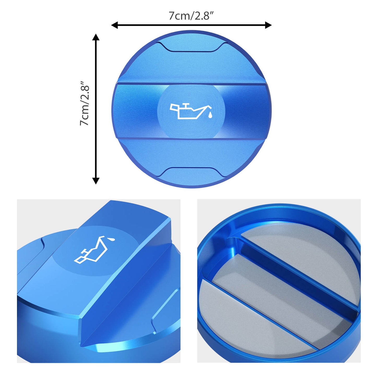 Aluminum Oil Filler Cap Cover For VW EA211 Engine 1.0 TSI, 1.2 TSI, 1.4 TSI, 1.4 GTE/hybrid