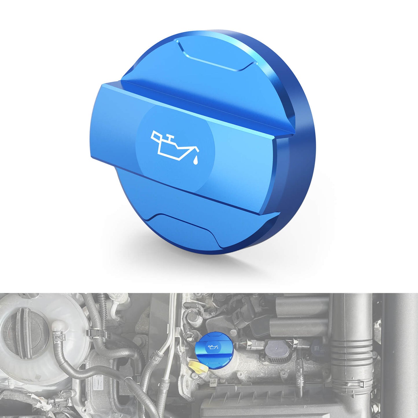 Aluminum Oil Filler Cap Cover For VW EA211 Engine 1.0 TSI, 1.2 TSI, 1.4 TSI, 1.4 GTE/hybrid
